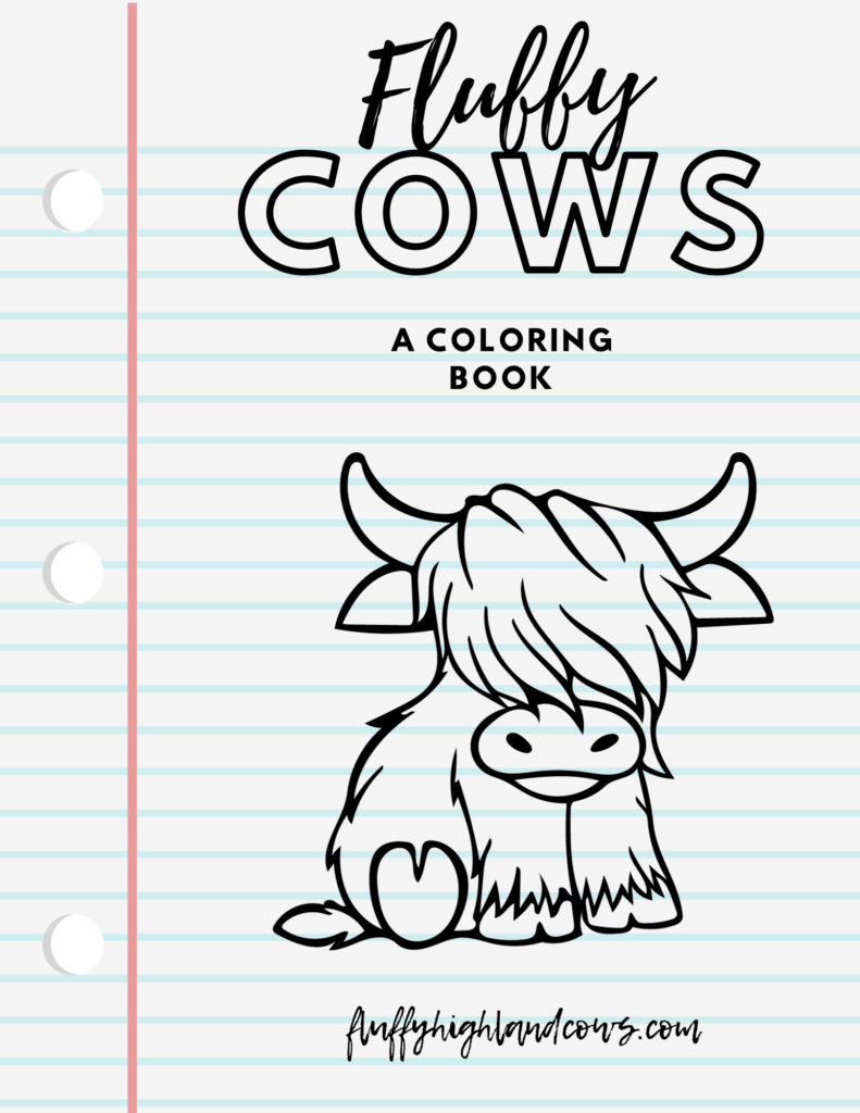 fluffy highland cow coloring book - free printable pdf