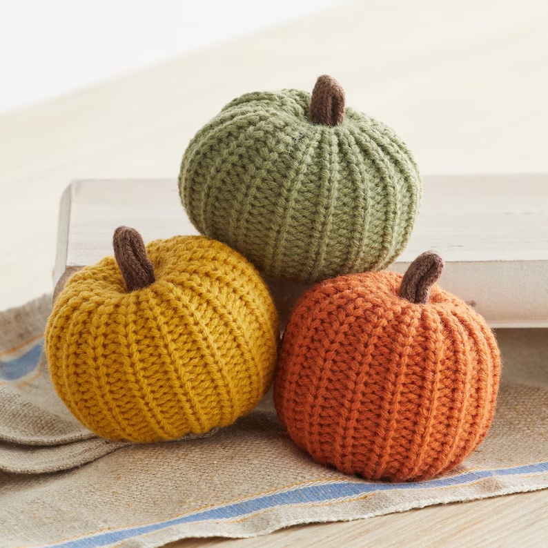 knit pumpkins - etsy