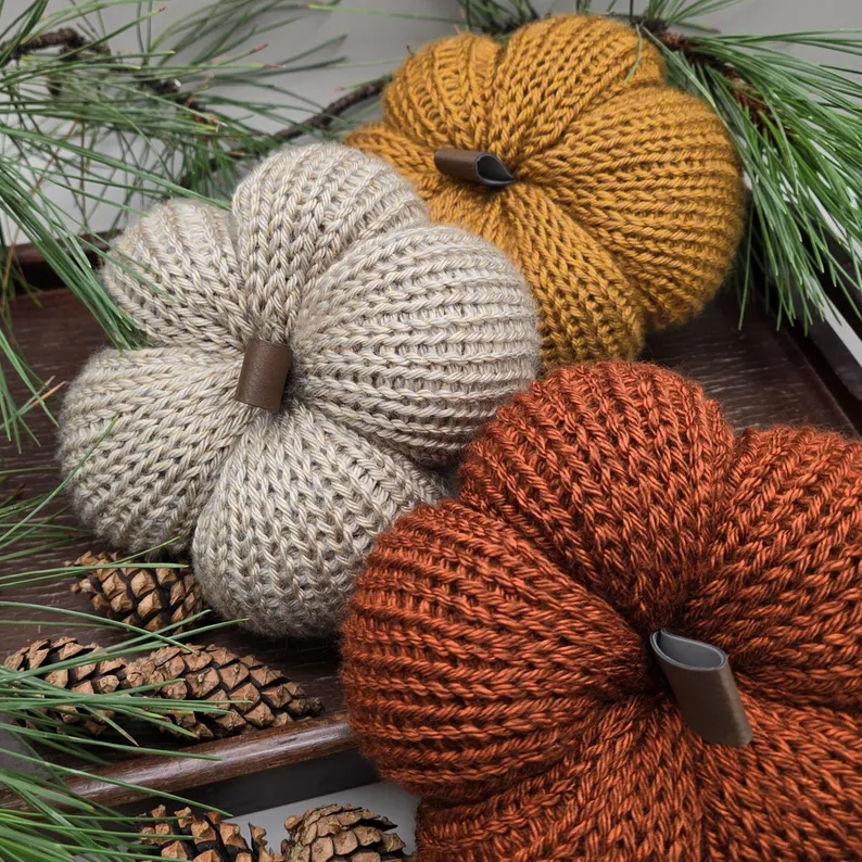 knit pumpkins - etsy